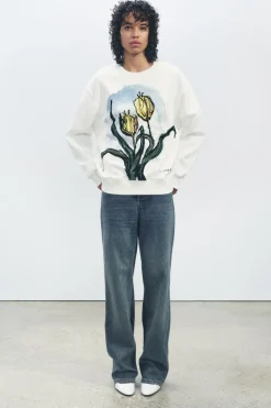 Online SUDADERA ESTAMPACIÓN FLOR Mujer Sudaderas / Joggers