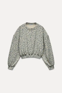 Clearance SUDADERA ESTAMPADO ANIMAL EFECTO LAVADO Mujer Sudaderas / Joggers