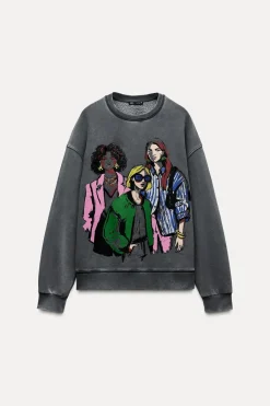 Discount SUDADERA ESTAMPADO CHICAS Mujer Sudaderas / Joggers