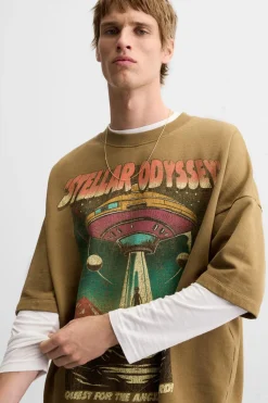 Online SUDADERA ESTAMPADO COMBINADO Hombre Sudaderas|Camisetas