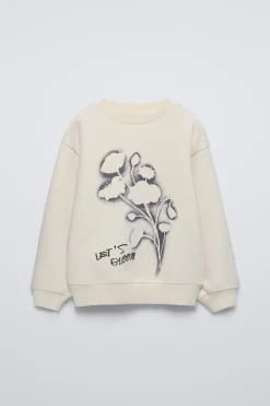 Niños ZARA 6 - 14 Años·Sudaderas<SUDADERA ESTAMPADO FLOR