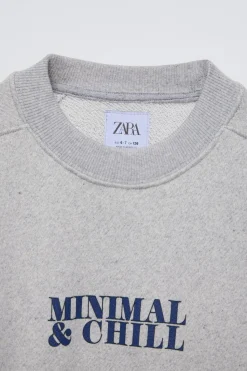 Niños ZARA 6 - 14 Años·Sudaderas<SUDADERA ESTAMPADO TEXTO