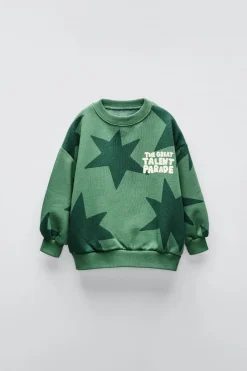 Niños ZARA 1½ - 6 Años·Sudaderas|1½ - 6 Años·Sudaderas<SUDADERA ESTRELLAS TEXTO FLOCK