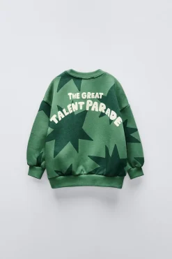 Niños ZARA 1½ - 6 Años·Sudaderas|1½ - 6 Años·Sudaderas<SUDADERA ESTRELLAS TEXTO FLOCK