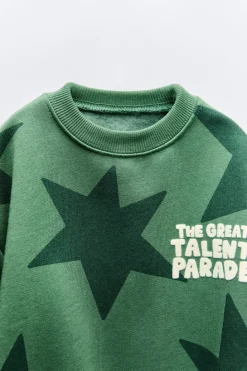 Niños ZARA 1½ - 6 Años·Sudaderas|1½ - 6 Años·Sudaderas<SUDADERA ESTRELLAS TEXTO FLOCK