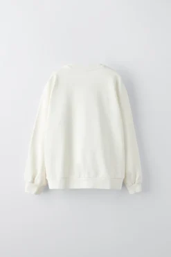 Niños ZARA 6 - 14 Años·Sudaderas<SUDADERA FLOR Y TEXTO