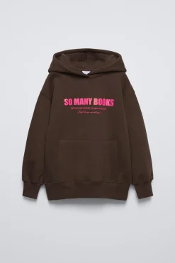 Niños ZARA 6 - 14 Años·Sudaderas|6 - 14 Años·Deporte / Jogging<SUDADERA FORRADA CAPUCHA TEXTO