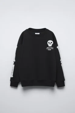 Niños ZARA 6 - 14 Años·Sudaderas|6 - 14 Años·Total Look<SUDADERA HUESOS ESQUELETO Y CALAVERA
