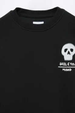 Niños ZARA 6 - 14 Años·Sudaderas|6 - 14 Años·Total Look<SUDADERA HUESOS ESQUELETO Y CALAVERA