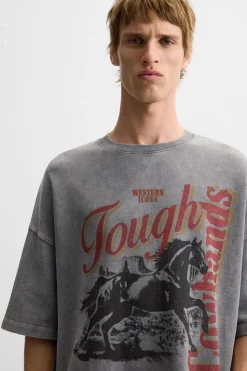 Hot SUDADERA LAVADA ESTAMPADO TEXTO Hombre Sudaderas|Camisetas