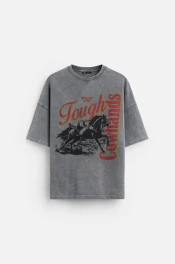 Hot SUDADERA LAVADA ESTAMPADO TEXTO Hombre Sudaderas|Camisetas