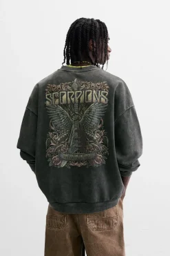 Hot SUDADERA LAVADA SCORPIONS © Hombre Sudaderas