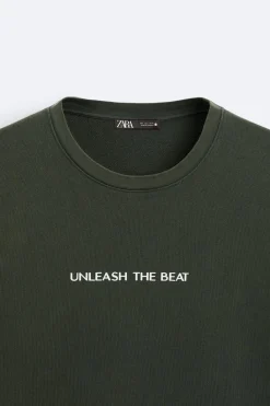 Fashion SUDADERA LAVADA TEXTO Hombre Sudaderas|Camisetas