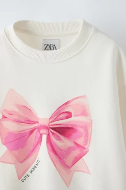Niños ZARA 6 - 14 Años·Sudaderas<SUDADERA LAZO ESTAMPADO