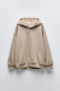 Niños ZARA 6 - 14 Años·Sudaderas|6 - 14 Años·Deporte / Chándal<SUDADERA LISA CAPUCHA