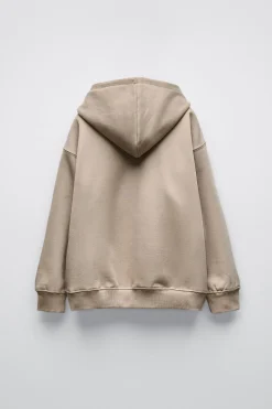 Niños ZARA 6 - 14 Años·Sudaderas|6 - 14 Años·Deporte / Chándal<SUDADERA LISA CAPUCHA