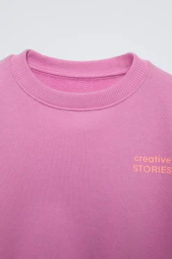 Niños ZARA 1½ - 6 Años·Sudaderas|1½ - 6 Años·Total Look<SUDADERA LISA TEXTO