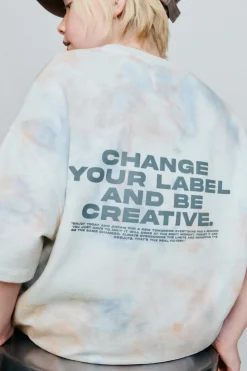 Niños ZARA 6 - 14 Años·Camisetas|6 - 14 Años·Sudaderas<SUDADERA MANGA CORTA TIE DYE TEXTO