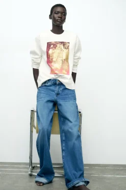 Clearance SUDADERA METALIZADA DELANTERO Mujer Sudaderas / Joggers