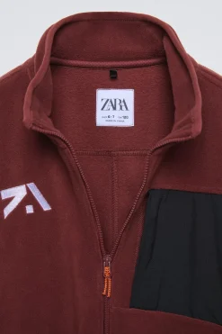 Niños ZARA 6 - 14 Años·Abrigos|6 - 14 Años·Deporte / Chándal<SUDADERA POLAR CONVERTIBLE CHALECO