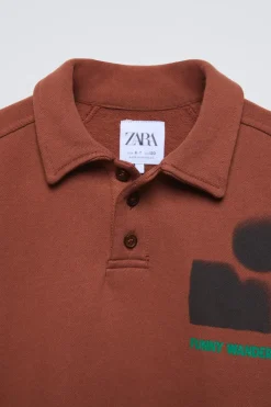 Niños ZARA 6 - 14 Años·Sudaderas<SUDADERA POLO ESTAMPADO