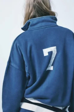 Online SUDADERA POLO VARSITY EFECTO LAVADO Mujer Sudaderas / Joggers