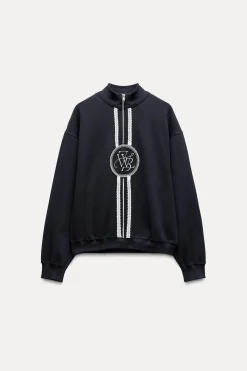 Discount SUDADERA PUNTILLA BORDADO Mujer Sudaderas / Joggers