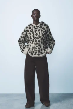 Clearance SUDADERA PUNTO JACQUARD ANIMAL Mujer Cárdigan / Jerséis|Punto