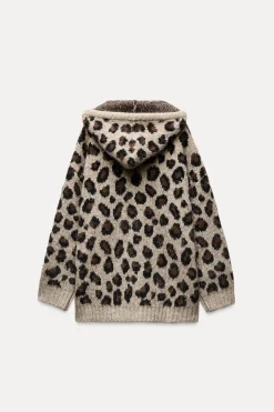 Clearance SUDADERA PUNTO JACQUARD ANIMAL Mujer Cárdigan / Jerséis|Punto