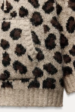 Clearance SUDADERA PUNTO JACQUARD ANIMAL Mujer Cárdigan / Jerséis|Punto