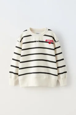 Niños ZARA 6 - 14 Años·Sudaderas<SUDADERA RAYAS BORDADO