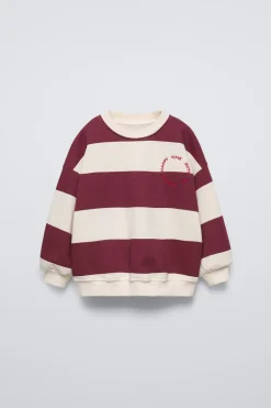 Niños ZARA 1½ - 6 Años·Sudaderas|1½ - 6 Años·Sudaderas<SUDADERA RAYAS BORDADO TEXTO