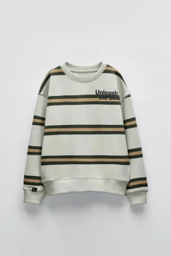 Niños ZARA 6 - 14 Años·Sudaderas<SUDADERA RAYAS TEXTO