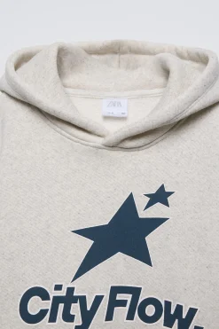 Niños ZARA 6 - 14 Años·Sudaderas<SUDADERA TEXTO CAPUCHA