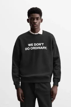 Hot SUDADERA TEXTO ESTAMPADO Hombre Sudaderas