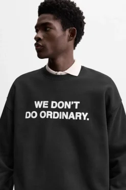 Hot SUDADERA TEXTO ESTAMPADO Hombre Sudaderas