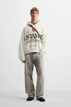 Discount SUDADERA TEXTO ESTAMPADO Hombre Sudaderas