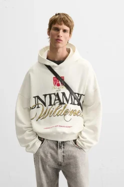 Discount SUDADERA TEXTO ESTAMPADO Hombre Sudaderas