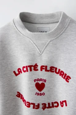 Niños ZARA 6 - 14 Años·Sudaderas<SUDADERA TEXTO FLOCK