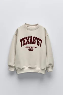 Niños ZARA 6 - 14 Años·Sudaderas<SUDADERA TEXTO FLOCK