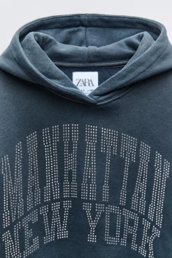 Niños ZARA 6 - 14 Años·Sudaderas<SUDADERA TEXTO STRASS