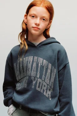 Niños ZARA 6 - 14 Años·Sudaderas<SUDADERA TEXTO STRASS