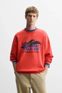 Sale SUDADERA TEXTOS COMBINADOS Hombre Sudaderas