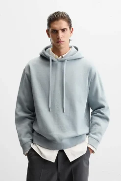 Clearance SUDADERA TEXTURA CAPUCHA Hombre Sudaderas