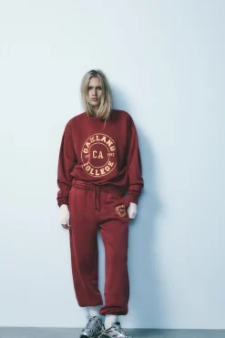 Online SUDADERA VARSITY EFECTO LAVADO Mujer Sudaderas / Joggers