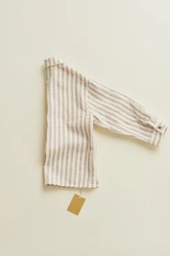 Niños ZARA 1½ - 6 Años·Camisas|1½ - 6 Años·Camisas / Sobrecamisas<TIMELESZ - CAMISA CON LINO RAYAS