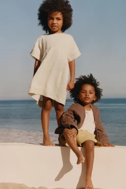 Niños ZARA 1½ - 6 Años·Vestidos / Petos|6 - 18 Meses·Vestidos / Monos<TIMELESZ- VESTIDO LINO PESPUNTES