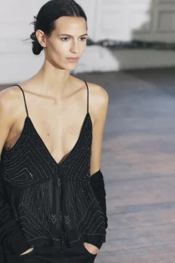 Fashion TOP ABALORIOS ZW COLLECTION Mujer Tops / Bodies