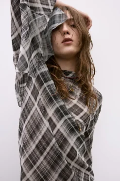 Clearance TOP ASIMÉTRICO CUADROS Mujer Tops / Bodies|Lenceria