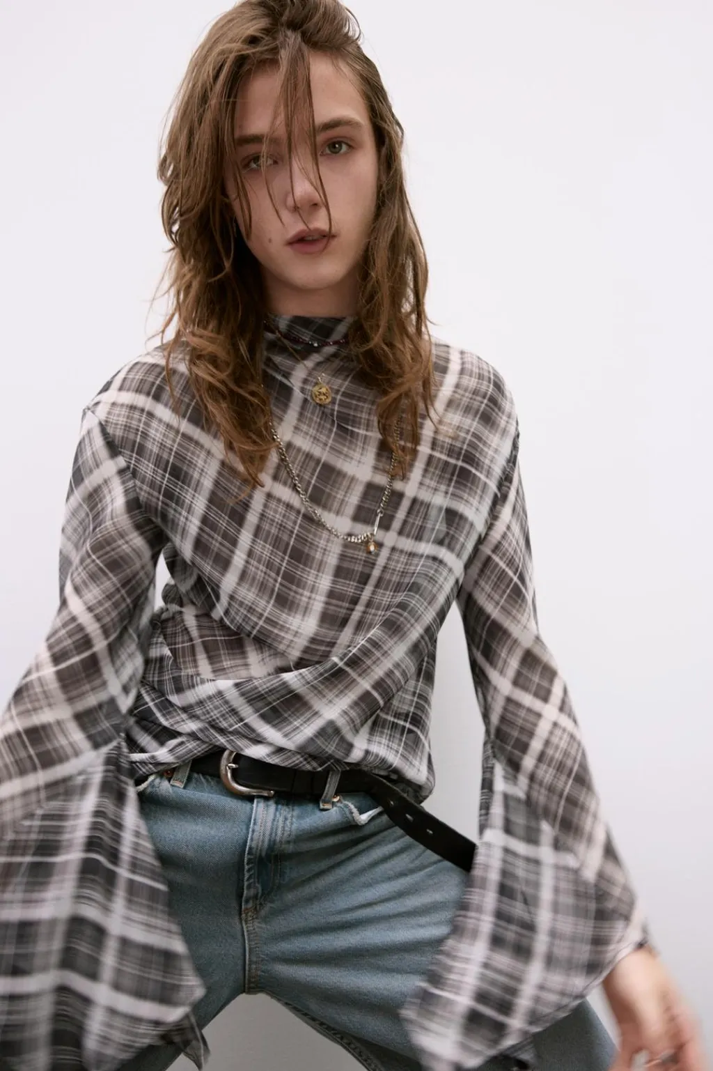 Clearance TOP ASIMÉTRICO CUADROS Mujer Tops / Bodies|Lenceria